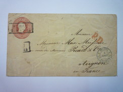 ENVELOPPE (ENTIER POSTAL) Au Départ De  PRUSSE  à Destination De AVIGNON  1860  X - Postal  Stationery