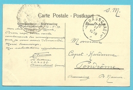 Kaart Met Stempel BRASSCHAET 1 Op 17/5/1919 , Stempel ARMEE BELGE - Lettres & Documents