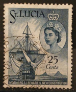 SANTA LUCÍA 1960 New Constitution For The Windward And Leeward Islands. USADO - USED. - Ste Lucie (...-1978)