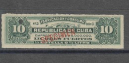 O) CARIBE, SPECIMEN, PROOF, REVENUE-EMPRESTITO, FABRICACION Y CONSUMO LICORES FUERTES-MAKING SPIRITS AND CONSUMER, AMERI - Kuba