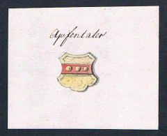 Apfentaler - Apfental Apfentaler Handschrift Manuskript Wappen Manuscript Coat Of Arms - Estampes & Gravures