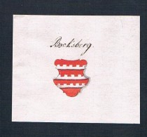 Bocksberg - Bocksberg Handschrift Manuskript Wappen Manuscript Coat Of Arms - Prenten & Gravure