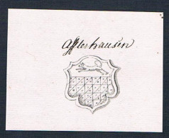 Affterhausen - Affterhausen Handschrift Manuskript Wappen Manuscript Coat Of Arms - Prints & Engravings
