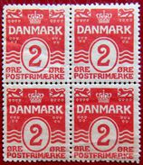 DENMARK 1905 2ore Block Of 4 MLH Scott58 CV$12 - Nuevos