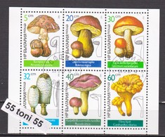 1987 Flora  Mushrooms S/S - Used (O) Bulgaria / Bulgarie - Used Stamps