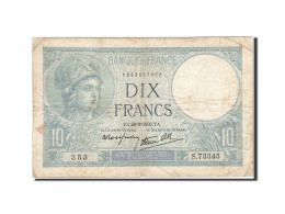 Billet, France, 10 Francs, 1915, 1939-09-28, TB, Fayette:7.9, KM:84 - 10 F 1916-1942 ''Minerve''