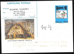 Italia/Italie/Italy: Intero, Stationery, Entier, Calcio Storico Fiorentino, Football Florentin Historique, Historic Flor - Briefe U. Dokumente