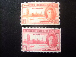 RHODESIA Del NORTE RHODESIE Du NORD 1946 VICTORIA Yvert N  38 / 39 * MH - Rhodésie Du Nord (...-1963)