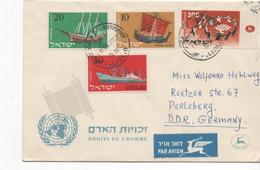 3096   Sobre, Aéreo ,  Israel, Jerusalem  1959 , Droits De L´homme - Airmail