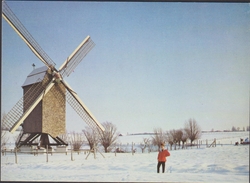 Grote Kaart Vlaanderen Onbekend Sneeuwlandschap Windmolen Windmill Moulin A Vent - Windmills