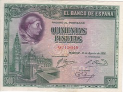 BILLETE DE ESPAÑA DE 500 PTAS DEL AÑO 1928 MBC (VF) SIN SERIE -CARDENAL CISNEROS - 500 Peseten