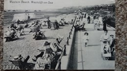 CPA WESTERN BEACH WESTCLIFF ON SEA ANIMATION CABINES PLAGE - Southend, Westcliff & Leigh