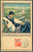 TUNISIE - N° 286/ CARTE MAXIMUM ANTITUBERCULOSE , OBL. TUNIS RP LE 12/11/1945 - TB - Cartas & Documentos
