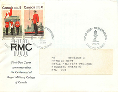 1976  Royal Military College Centenary  Sc 692-3  Se-tenant On Royal Military College Cachet - 1971-1980