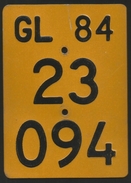 Velonummer Mofanummer Glarus GL 84 - Plaques D'immatriculation