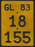 Velonummer Mofanummer Glarus GL 83 - Kennzeichen & Nummernschilder