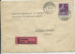 SUISSE - 1957 - ENVELOPPE EXPRES De CHENENS (FRIBOURG) Pour La FRANCE - Brieven En Documenten