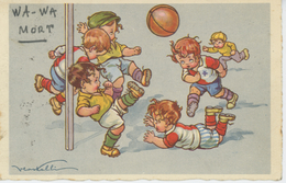 ENFANTS - LITTLE GIRL - MAEDCHEN - Jolie Carte Fantaisie Enfants Jouant Au Football Signée CASTELLI - Castelli