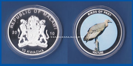 MALAWI  2010  PROOF F.D.C. 10 KWACHA  CUPRO-NICKEL SILVER PLATED  VULTURE - Malawi