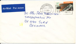 Canada Cover Sent Air Mail To Denmark Cranbrook 2-5-1986 Single Franked - Cartas & Documentos