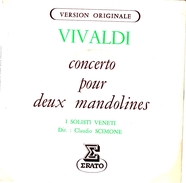 COLLECTION DISQUE 45 T - VIVALDI  Concerto Pour Deux Mandolines (ERATO) Version Originale (AN) - Clásica