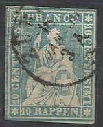 SUISSE N° 27 Ce Serait Le 27c ? Oblitéré Inscription Au Crayon Au Dos Du Timbre - Used Stamps