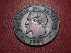 2 Centimes Napoléon III 1855 BB Strasbourg Chien 4115 - 2 Centimes