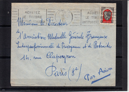 R.B.V. Sur Lettre De ORAN R.P. Le 18 JANV 52  "  ACHETEZ LE TIMBRE...  "   Pour PARIS 8  Par Avion - Lettres & Documents