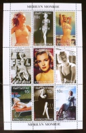 RUSSIE-URSS,  MARILYN MONROE, Cinema Feuilet 9 Valeurs (emis En 1999) Neuf Sans Charniere MNH - Cinéma