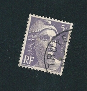 N° 883 Marianne De Gandon  5frs Violet France Oblitéré 1951 Variété Gris/noir - Used Stamps