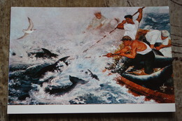 KOREA NORTH PROPAGANDA Postcard "A BIG HAUL" By Jung Jong Yu  1950s  Fishing - Korea, North