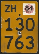 Velonummer Mofanummer Zürich ZH 84 (erste Töfflivignette ZH) - Plaques D'immatriculation