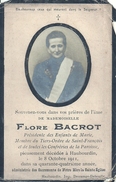 NORD - 59 - HAUBOURDIN - Carte Mortuaire Flore Bacrot 1911 - Présidente Des Enfants De Marie - Haubourdin