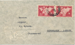 Argentina Air Mail Cover Sent To Denmark 6-1-1947 With MAP On The Stamps - Poste Aérienne