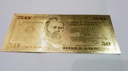 USA 50 Dollar 2009 UNC - Gold Plated - Very Nice But Not Real Money! - Billetes De La Reserva Federal (1928-...)