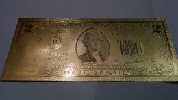 USA 2 Dollar 1976 UNC - Gold Plated - Very Nice But Not Real Money! - Biljetten Van De  Federal Reserve (1928-...)