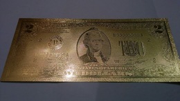 USA 2 Dollar 1976 UNC - Gold Plated - Very Nice But Not Real Money! - Federal Reserve Notes (1928-...)