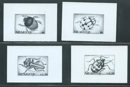 Tonga Niuafo´ou 1994 Beetles Set Of 4 Black And White Proofs - Tonga (1970-...)