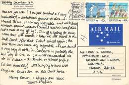 1991  Oversize  Airmail Postcard To USA  Living Together 40 &45 Cents - Covers & Documents