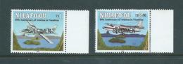 Tonga Niuafo´ou 1993 First Flight Anniversary Plane Set Of 2 MNH Specimen Overprint - Tonga (1970-...)