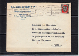 R.B.V. Sur Lettre De ALGER-GARE Le 20 FEV 52 " CENTENAIRE DE SAVORGNAN..." Pour PARIS Entete Pub - Lettres & Documents