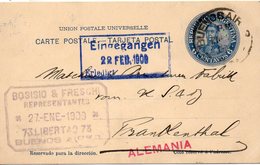 Argentine Entier Postal Pour L'Allemagne 1909 - Enteros Postales