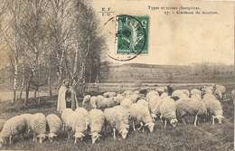 CPA Types Et Scènes Champêtres - Gardeuse De Moutons - Autres Communes