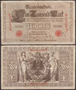 Deutsches Reich , 1000 Mark , 1910 , RB-45 G , VG - 1000 Mark