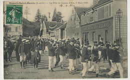 Mesnil St Denis La Fete De Jeanne D' Arc 5/3/1911 Coll. H . Durand  Fanfare Commerce De Vins Billard - Le Mesnil Saint Denis