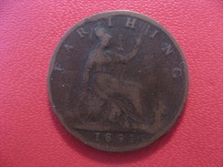 Grande-Bretagne - UK - Farthing 1891 Victoria 3704 - B. 1 Farthing