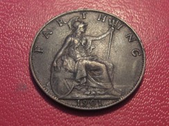 Grande-Bretagne - UK - Farthing 1901 Victoria 3918 - B. 1 Farthing