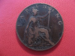 Grande-Bretagne - UK - Farthing 1903 Edward VII 3893 - B. 1 Farthing