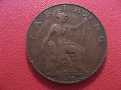 Grande-Bretagne - UK - Farthing 1908 Edward VII 3905 - B. 1 Farthing