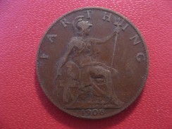 Grande-Bretagne - UK - Farthing 1906 Edward VII 3823 - B. 1 Farthing